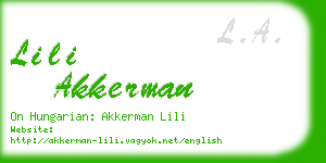 lili akkerman business card